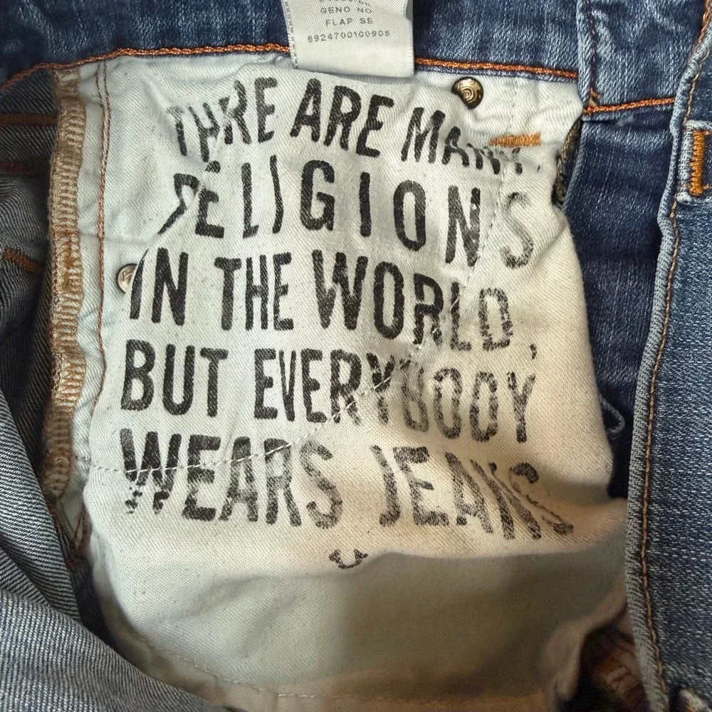 True Religion Jeans Mens 28 Blue Geno Relaxed Slim‎ Medium Wash Horseshoe 28x33